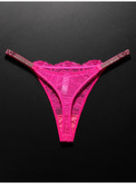Lace Sexy Girls Women Panties Seamless Underwear Rhinestone G String Letter Transparent Thong For Female Low Rise Ladies Briefs