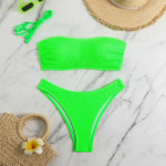 Neon Yellow Thong Bikinis 2026 Sexy Women Swimsuits Swimwear Female Bandeau Brazilian Bikini Set Bathing Suit Swimming Suits