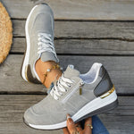 Plus Size 44 Platform Casual Sneakers for Women Lace Up Anti Slip Thick Sole Sport Shoes Woman 2026 Spring Zipper Walking Shoes