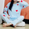 Women Pajamas Plus Size Long Sleeve Student Loungewear Spring Fashion Breathable Print Pullover Top Trouser Set Can Be Worn Outs