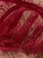 Ladies' Basic Style Thin Lace Bra And Panty Set Seamless Single Layer Eyelet Underwear Comfortable Intimate Apparel