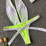 Sexy Bikini 2025 Swimsuit Woman Hollow Out Black Leopard Print Thong Swimwear Front Tie Bathing Suit Backless One Piece Swimsuit