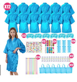 6-15Pcs Spa Party Robes for Girls Supplies Favors Kids Gowns Robe Soft Spa Headband Sleepover Birthday Party