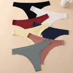 1PC Women Seamless Thongs Ice Silk T-back Solid G-String Breathable Crotch Sexy Lingerie Women's Underwear M-XL Intimates