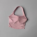 Women's Shock-Absorbing Yoga Sports Bra Neck Hanging Pleated Design Fitness Training Pilates Outdoor Vest Gathered Comfortable