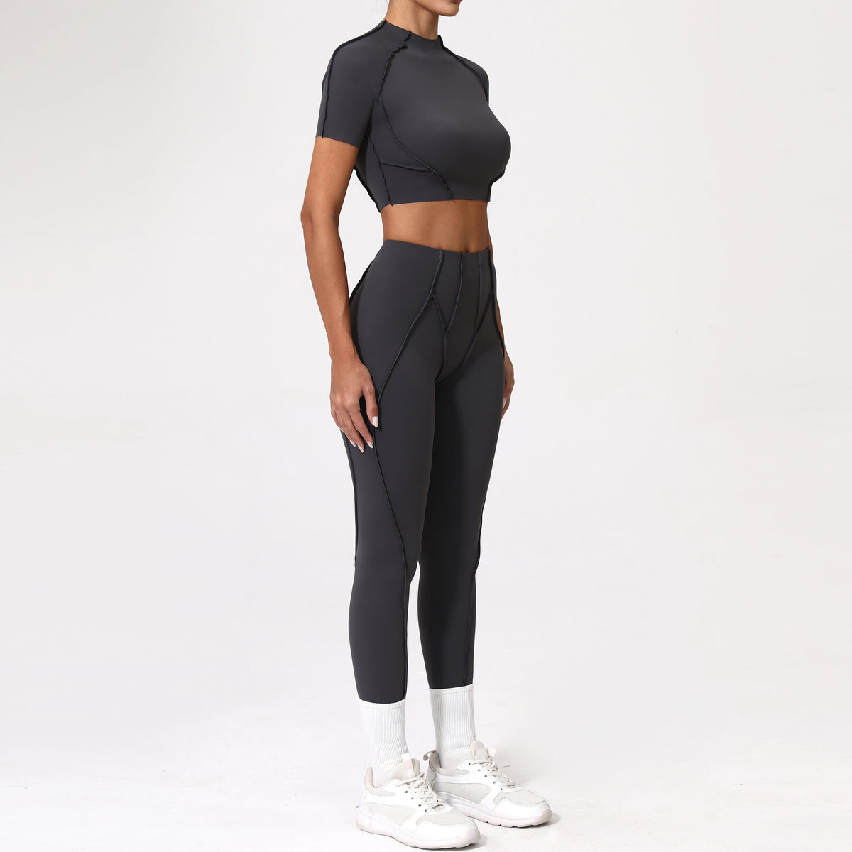 2PCS Yoga Suit Sports Set Women Quick-Drying Gym Set Women Tracksuit Running Workout Long Sleeve Sports Shirt Yoga Clothing