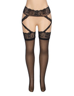 Luxury Lace Pantyhose Garter Belt Tights Cross Lace Waistband High Elastic Sexy Stockings Women Fashion Hosiery Plus Size XS-5XL