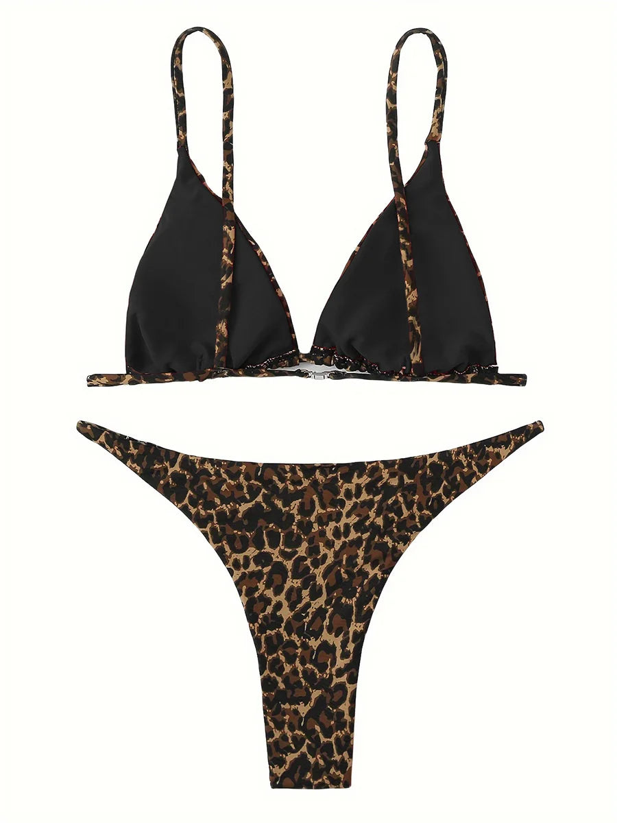 XS - L Leopard Mini Micro Thong Bikini Women Swimsuit Female Swimwear Two Pieces Bikini Set Brazilian Bather Bathing Suit Swim
