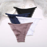 3PCS Women‘s Cotton Lace Panties Low Waist Briefs Comfortable Underwear Ladies Solid Color Underpants Girls Breathable Panty New