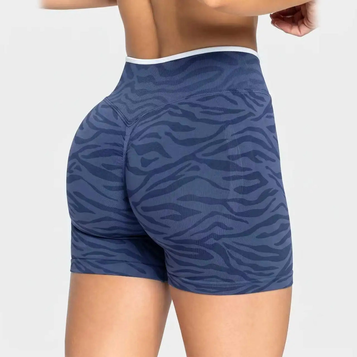 Women's Leopard Print Contrast Color Yoga Shorts | High Waist Gym Running Athletic Pants for Ladies