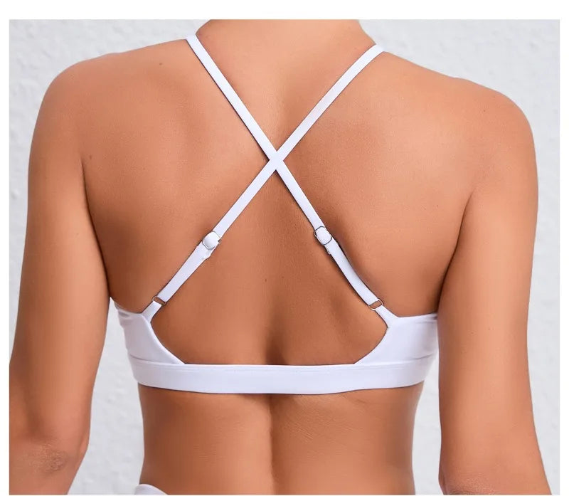 Women's Yoga Bra - Running Cross Back Breathable Naked Feel Sports Fitness Brafor Yoga Running Gym Top