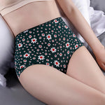 Women High Waist Panties Ice Silk Seamless Tummy Control Briefs Sexy Printing Flowers Soft Comfort Underwear Butt Lifter Panty