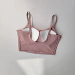 Women's yoga sports bra, small camisole vest integrated fixed gathering sports and fitness bra