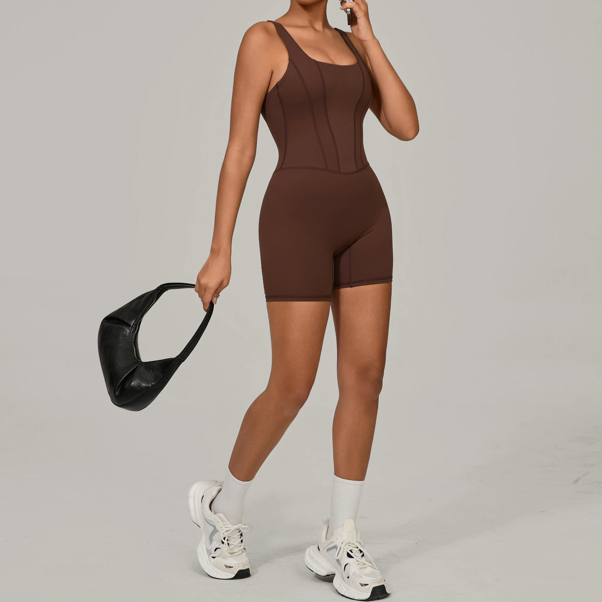 Padded Sports Jumpsuit Short Women Yoga Sets Gym Bodysuits Sexy Backless Fitness Jumpsuits Female Push Up Workout Overalls