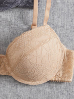 2Pcs Sexy Lace Bra for Women Floral Brassiere Push Up Bra Breathable Thin Underwire Underwear