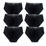 6Pcs/Set Women High Waist Cotton Briefs Letter Print Wide Waistband Panties Solid Color Full Coverage Hip Lifting Lingerie M-2XL