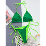 Sexy Leopard Printed Halter Brazilian Bikini Women Swimwear Female Swimsuit Two-Piece Bikini Set Bather Bathing Suit Swim V3681