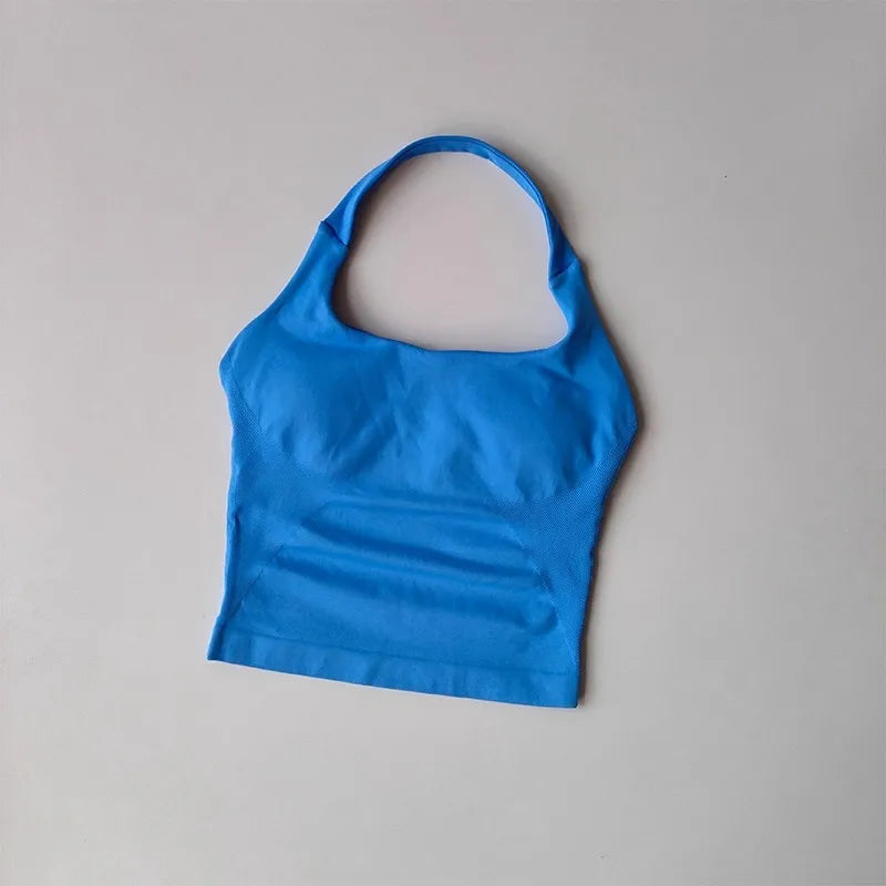 Neck Halter Yoga Vest Shockproof Running Sports High-strength Sports Underwear Fitness Pilates Suspender Beautiful Back Summer