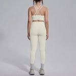 Women's Yoga Set Sports Fitness Running Beautiful Back Slim Fit Bra Hip-lifting High Waist Pants Workout Training Gym Suits