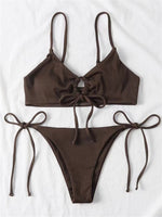 2024 Sexy Bikini Women Low waist Swimsuit Female Solid Brazilian Bikinis Set 2 Pieces Swimming Beach Bathing Suit New Beachwear