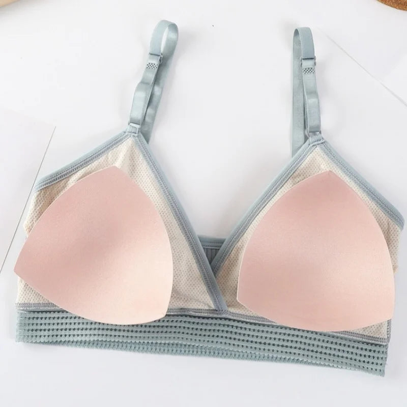 Women Sexy V-neck Padded Bra Lingerie Set Push-Up Bras Low Rise Briefs Non-wire Bralette Brazilian Panties Female Underwear Set