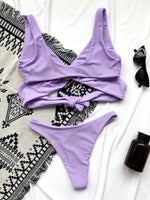 Sexy Adjustable Rings Cross Bandage Bikini Female Swimsuit Women Swimwear Two-pieces Bikini set Bather Bathing Suit Swim Lady