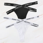 2Pcs/Set Women Thongs Panties Female Letter Belt Underwear Ladies Cotton Cross Strap Bikini M-XL G-String Girl Intimate Lingerie