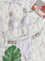 Halter Crystal Rhinestone Diamond Bikini 2026 Female Swimsuit Women Swimwear Two Pieces Bikini set Brazilian Bathing Suit Swim