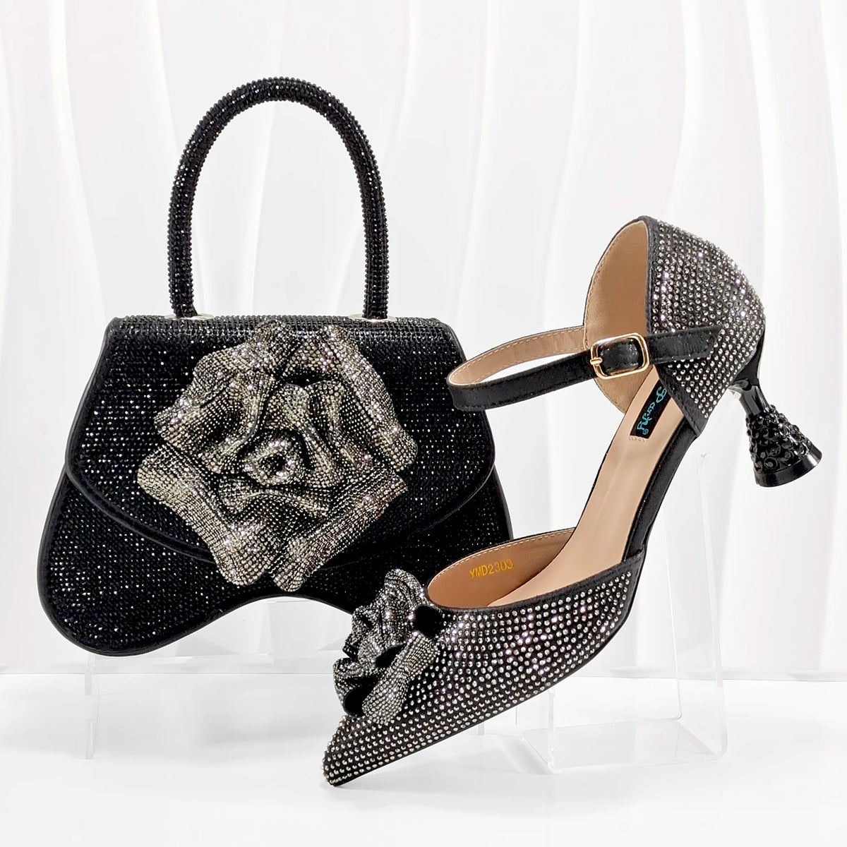 Doershow African fashion Italian Shoes And Bag Sets For Evening Party With Stones SILVER Italian Handbags Match Bags! HGO1-1