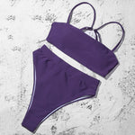 ZTVitality Sexy Bikinis Solid Push Up Bikini 2021 Hot Sale Padded Bra Straps High Waist Swimsuit Female Swimwear Women Biquini