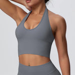 Gym Tops Women Halter Top Gym Vest Woman Sexy Backless Push Up Sport Bras Running Vest Workout Tops Activewear Yoga Fitness Vest
