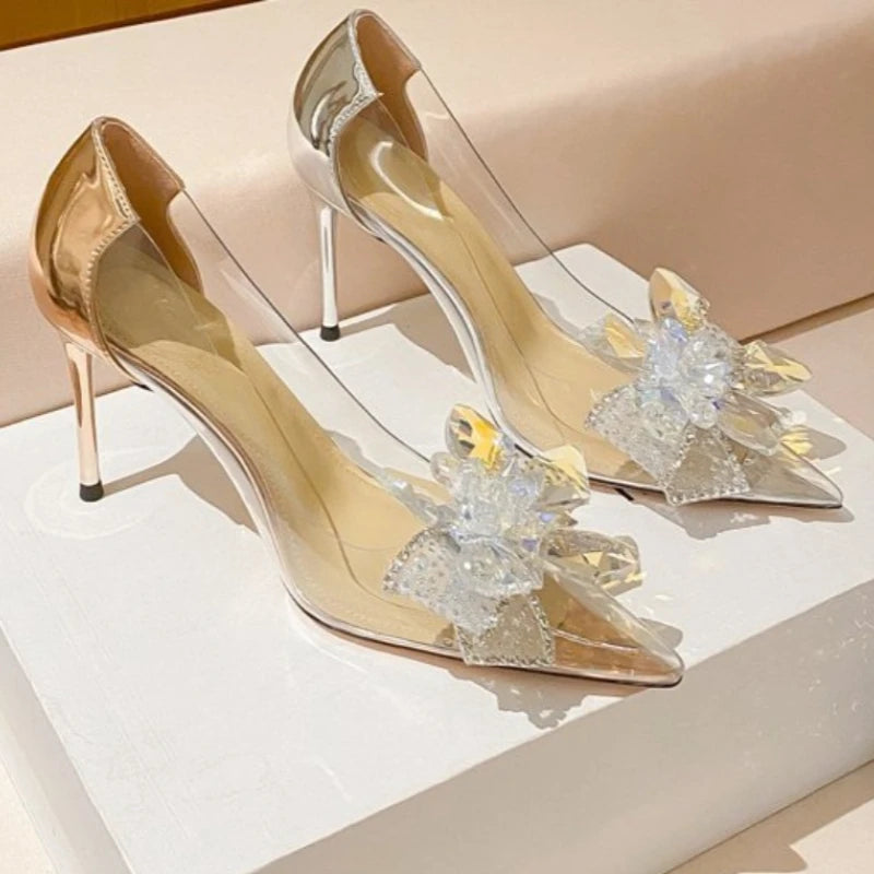 GoldHeels Women Shoes 2026 Spring Pumps Slip on Sandals Ladies Pointed Wedge Latest Transparent Stiletto Basketball Platform L