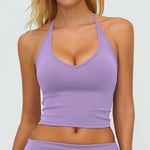 Hanging Neck Fitness Bra High Strength Workout Tops Gym Fitness Sports Bras Sexy Athletic Sport Bra Women Backless Gym Yoga Top