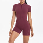 Women's Seamless Yoga Jumpsuits Sports Fitness Zipper Open Beauty Back Hip-lifting One-Piece Running Training Workout Bodysuits