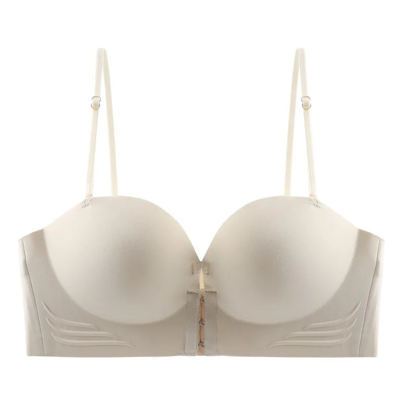 New Front Buckle Underwear Convenient Anti Sagging without Shoulder Strap Women's Bras without Steel Ring Seamless