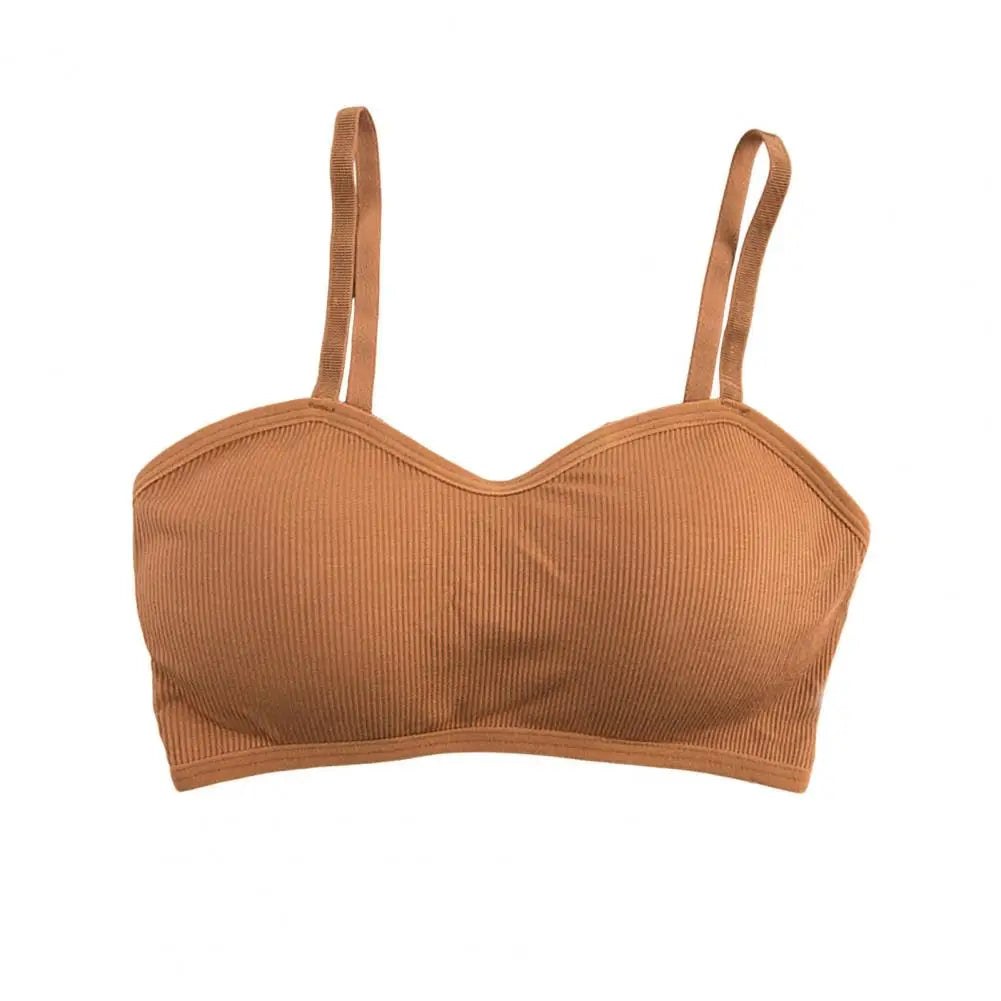 Push Up Padded Workout Bra Ribbed Sports Bra for Women Seamless Wireless Bralette V Neck Cami Crop Tops for Running Yoga