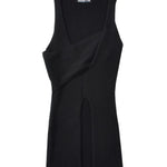 Stylish Cross-over Irregular Neckline Sleeveless Knitted Vest For Women Niche Sexy Slit Slim-fit Top CasualPure Desire 0FY1