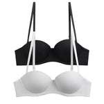 2Pcs/Set Demi Cup Bras For Women Convertible Strapless Bra Low Cut Underwear Comfort Padded Brassiere Sexy Lingerie S-XL