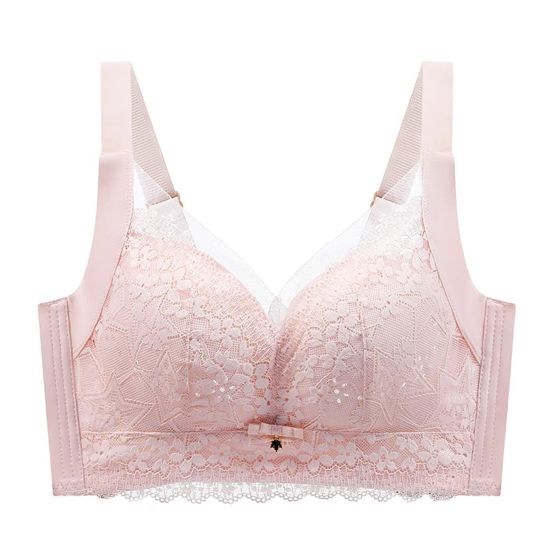 Spring And Summer New Five-breasted Thin Hole Cup Breathable Bra Without Underwire, Breast-proof Sagging Underwear Looks Thin Bh