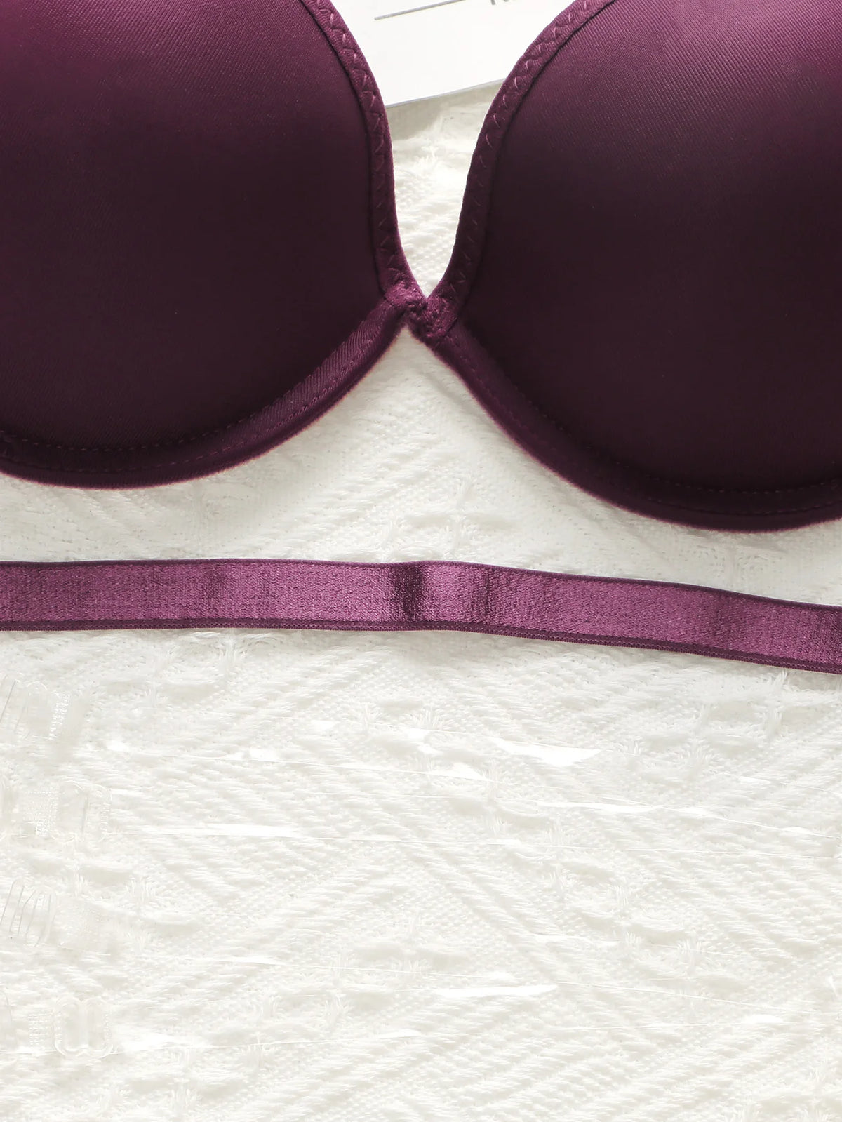 Women's sexy glossy solid color underwear with steel rims gathered push ups breathable daily comfortable bra A2124