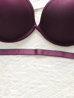 Women's sexy glossy solid color underwear with steel rims gathered push ups breathable daily comfortable bra A2124