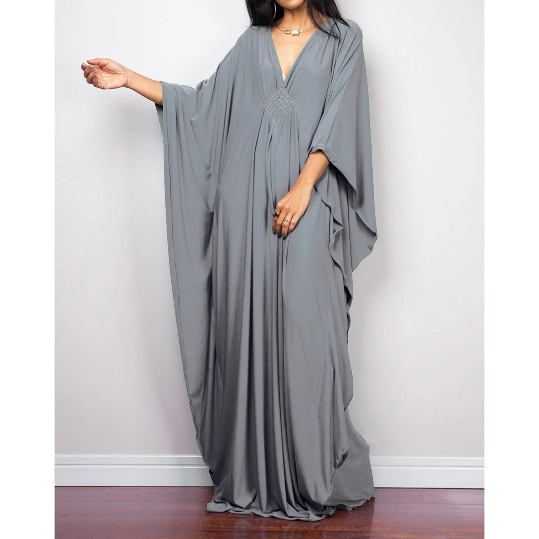 Greek Goddess Long Dress Batwing Sleeve Tunic Beach Cover Up Cover-ups Beach Dress Beach Wear Beachwear Kaftan Maxi Dress V4427