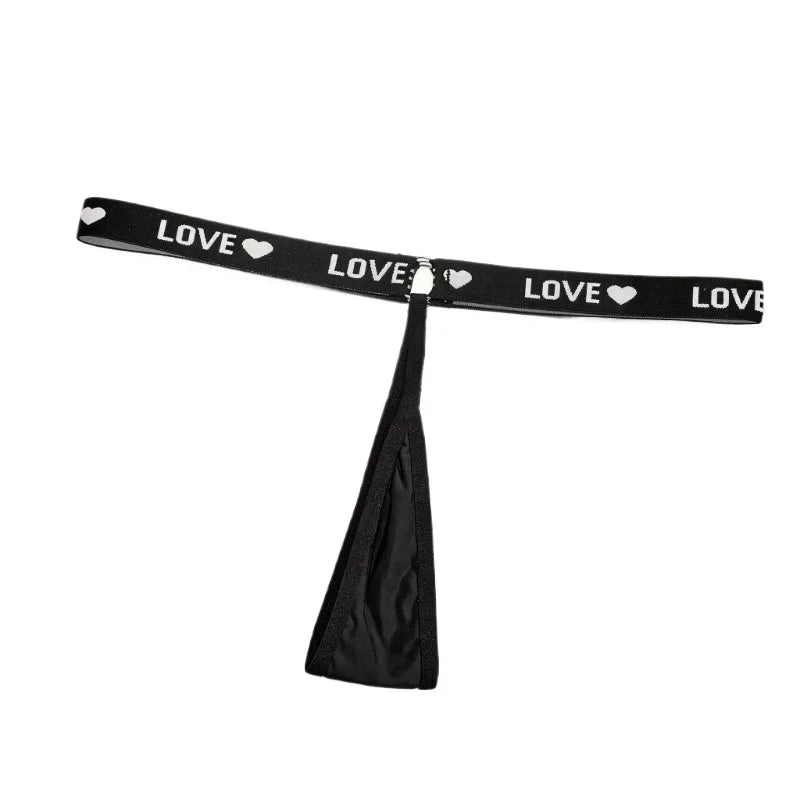 1pcs Letter Low Waist Fashion Sexy Women Thongs Sexy Lingerie Breathable Lady G-string Underwear T-back Black Female Panties