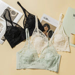 Lace Bras for Women Push Up Bra Non-wire Bralettes Solid Color Patchwork Lace Brassiere Fixed Cup Padded Underwear Sexy Lingerie