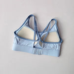 Women's Beautiful Back Contrasting Sports Bra Integrated Buckle Yoga Top Fitness Bra Supportive Active Wear