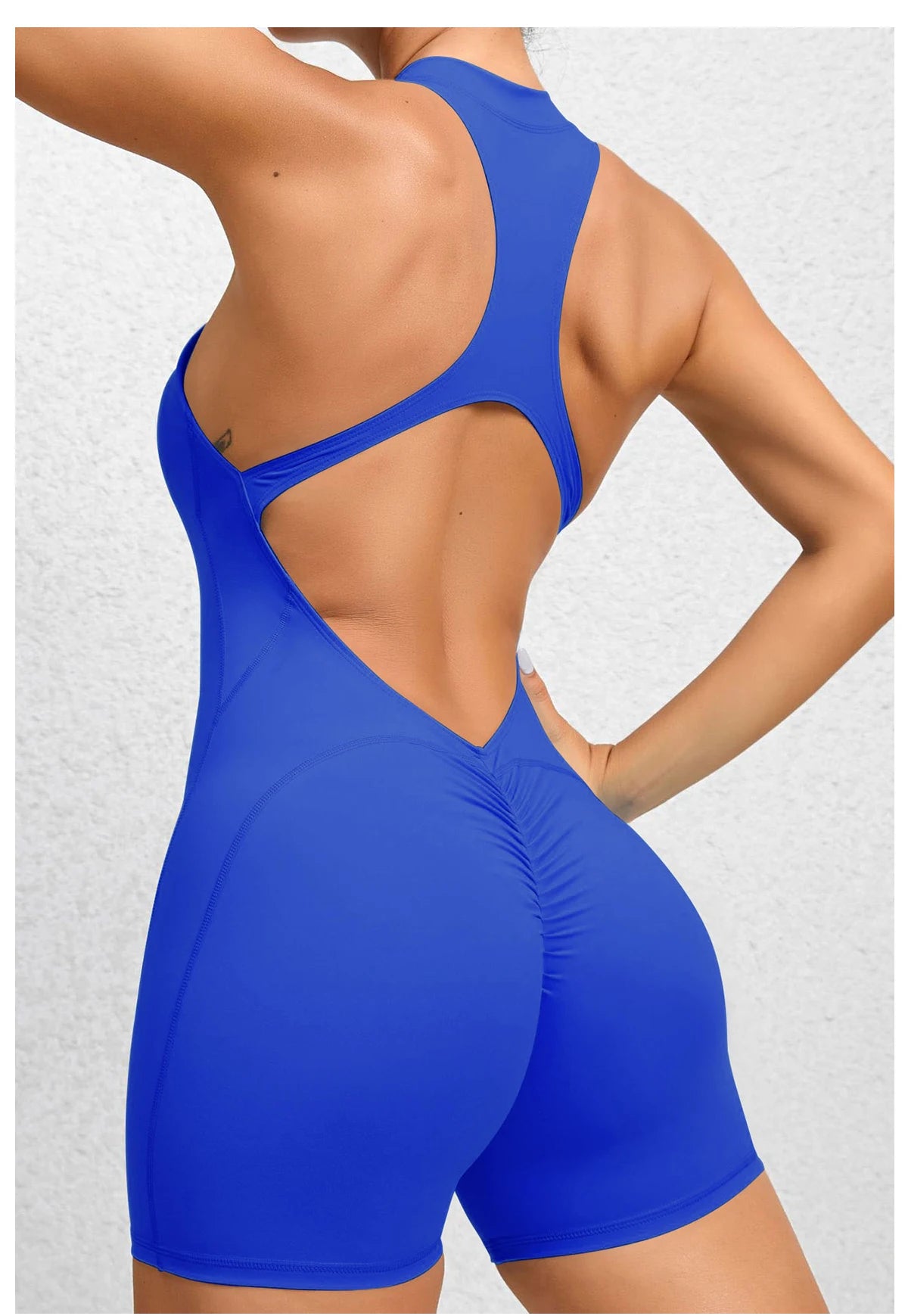 Women Yoga V Backless Jumpsuit Workout Bodysuit Sleeveless Gym Bodycon Sportswear Fitness Yoga Suit One Piece Outfit