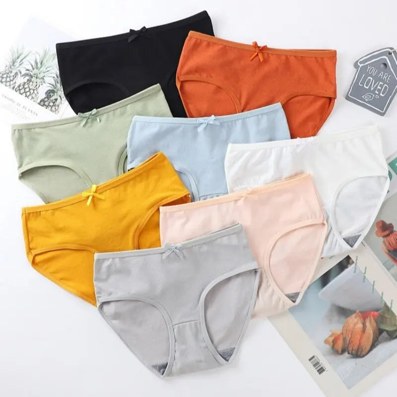 1 Pack Classic Daliy Panties Women Breathable Soft Low-waist Briefs Solid Color Ladies Comfort Underwear M-XL