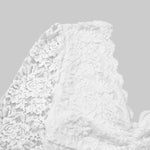 Sexy White Lace Bodysuit Women Solid Color Long Sleeve Sheer Corset Top Autumn Ruffles V Neck See Thourgh Slim Fit Jumpsuit