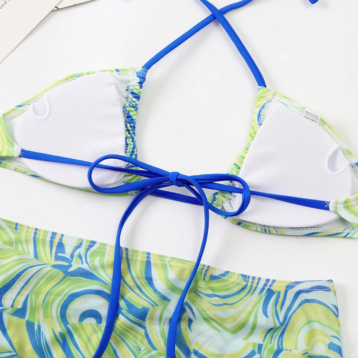 3 Pieces Bikini Set With SkirtTie Dye String Thong Bathing Suit Women Swimsuit FemaleSwimwear Beach Wear Swim Lady Summer