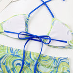 3 Pieces Bikini Set With SkirtTie Dye String Thong Bathing Suit Women Swimsuit FemaleSwimwear Beach Wear Swim Lady Summer